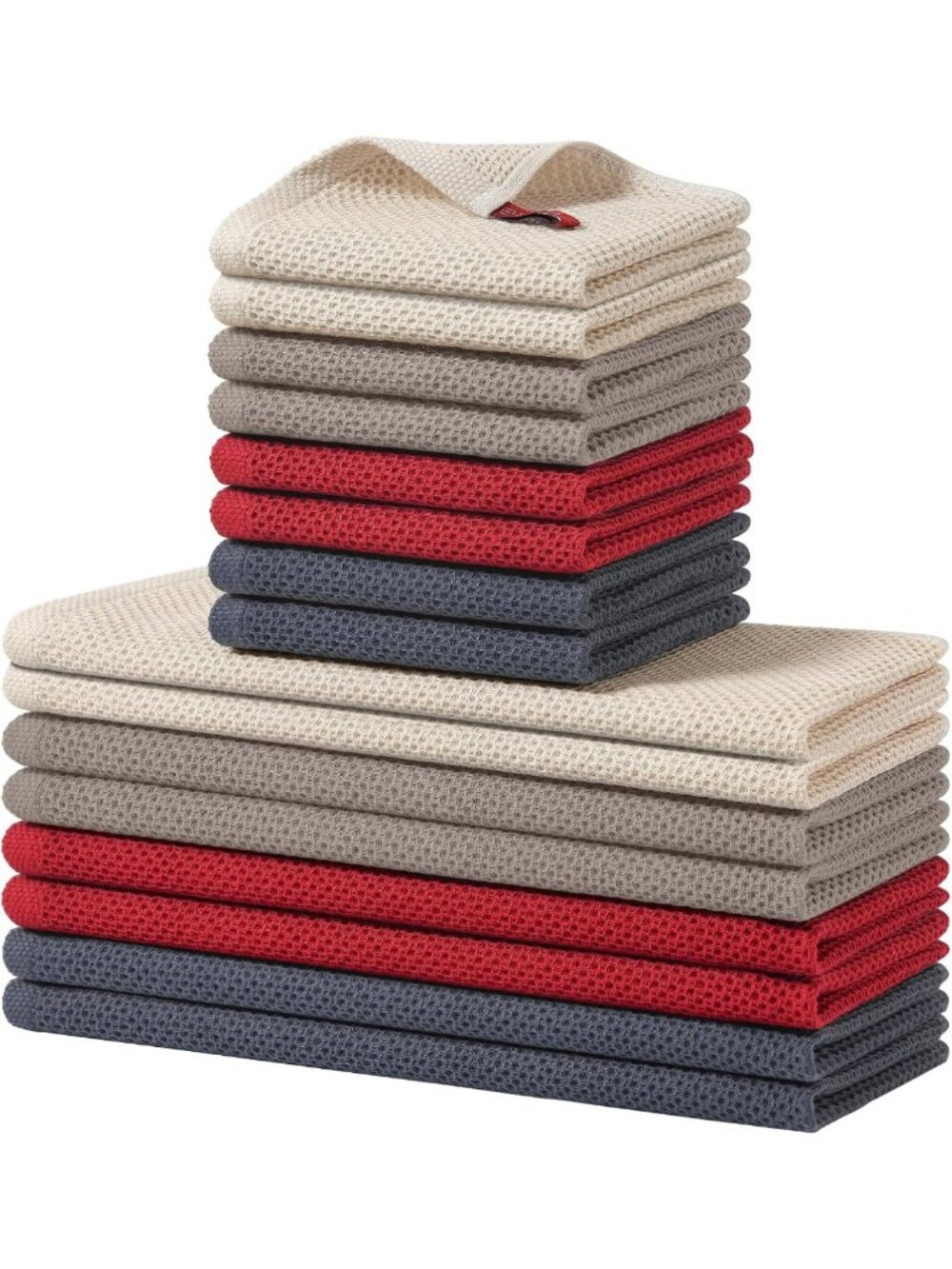 16 Pack 100% Cotton Kitchen Towels & Dishcloths Set - Colorful, Absorbent